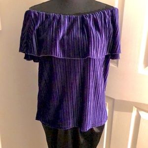 NWT Sanctuary brand Purple velvet top off the shoulder style dressy cocktail